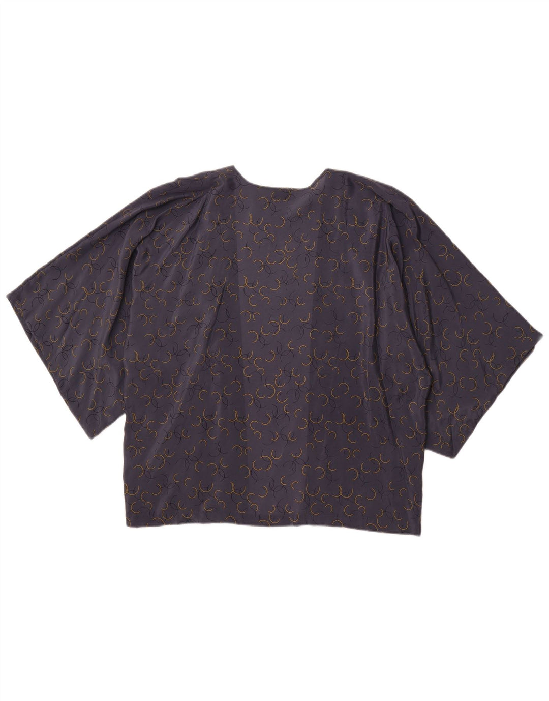 JIGSAW Womens Short Sleeve Cardigan Top UK 18 XL Grey Geometric Silk