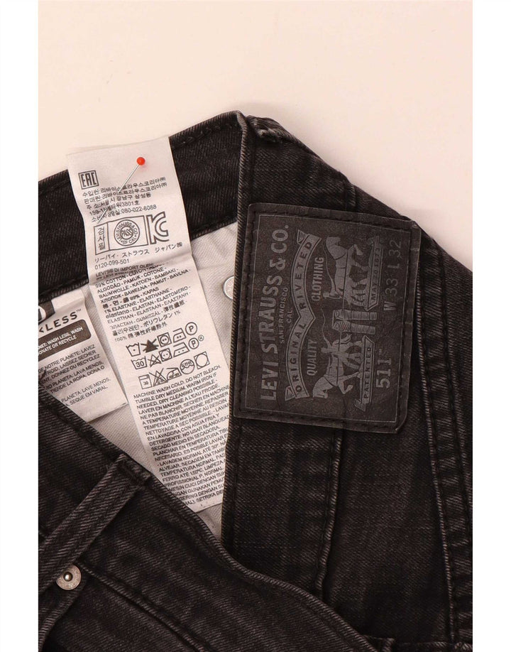 Levi's Mens 511 Slim Jeans W33 L28 Grey Cotton