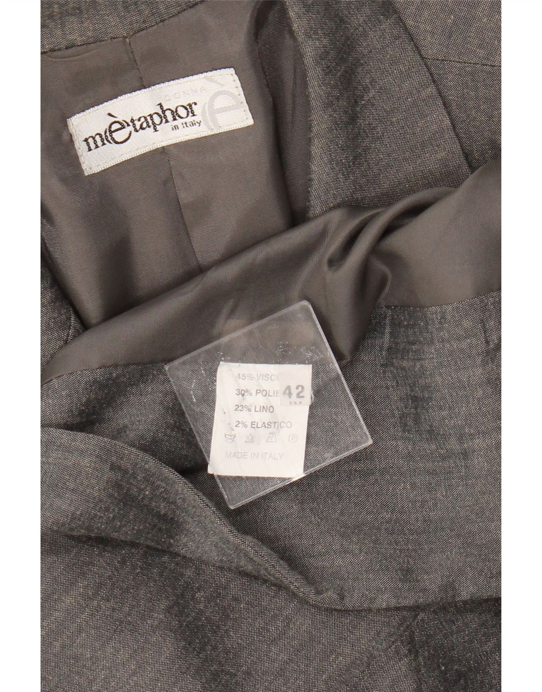 Metaphor Womens Longline 1 Button Blazer Jacket IT 42 Medium Grey Viscose