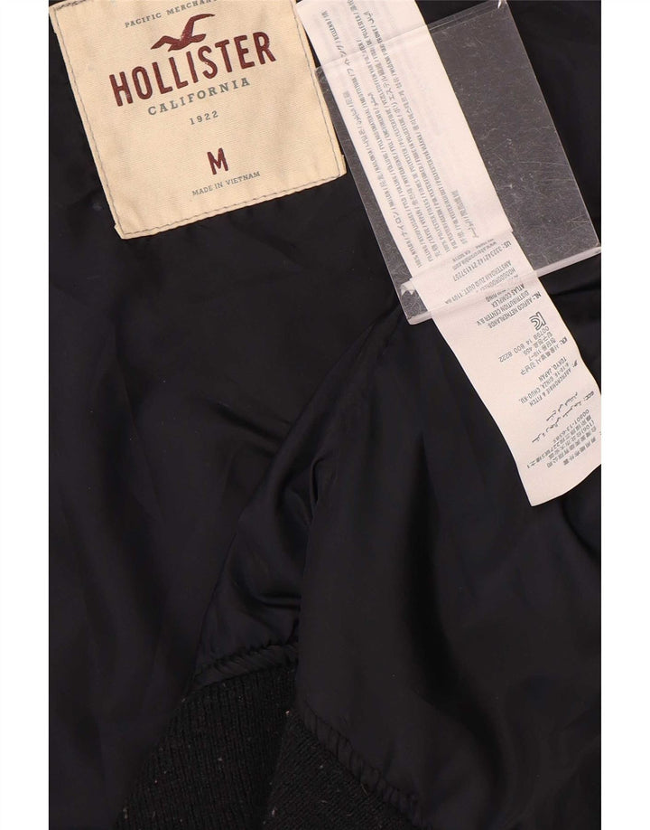 Hollister Mens Bomber Jacket UK 38 Medium Navy Blue Polyester