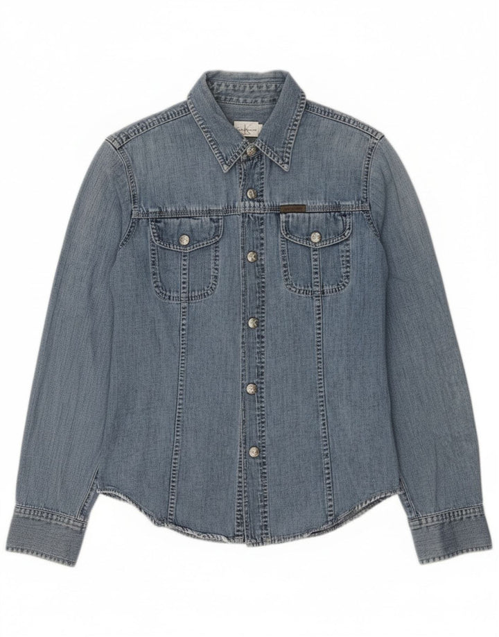 Calvin Klein Jeans Womens Denim Shirt Medium Blue Cotton