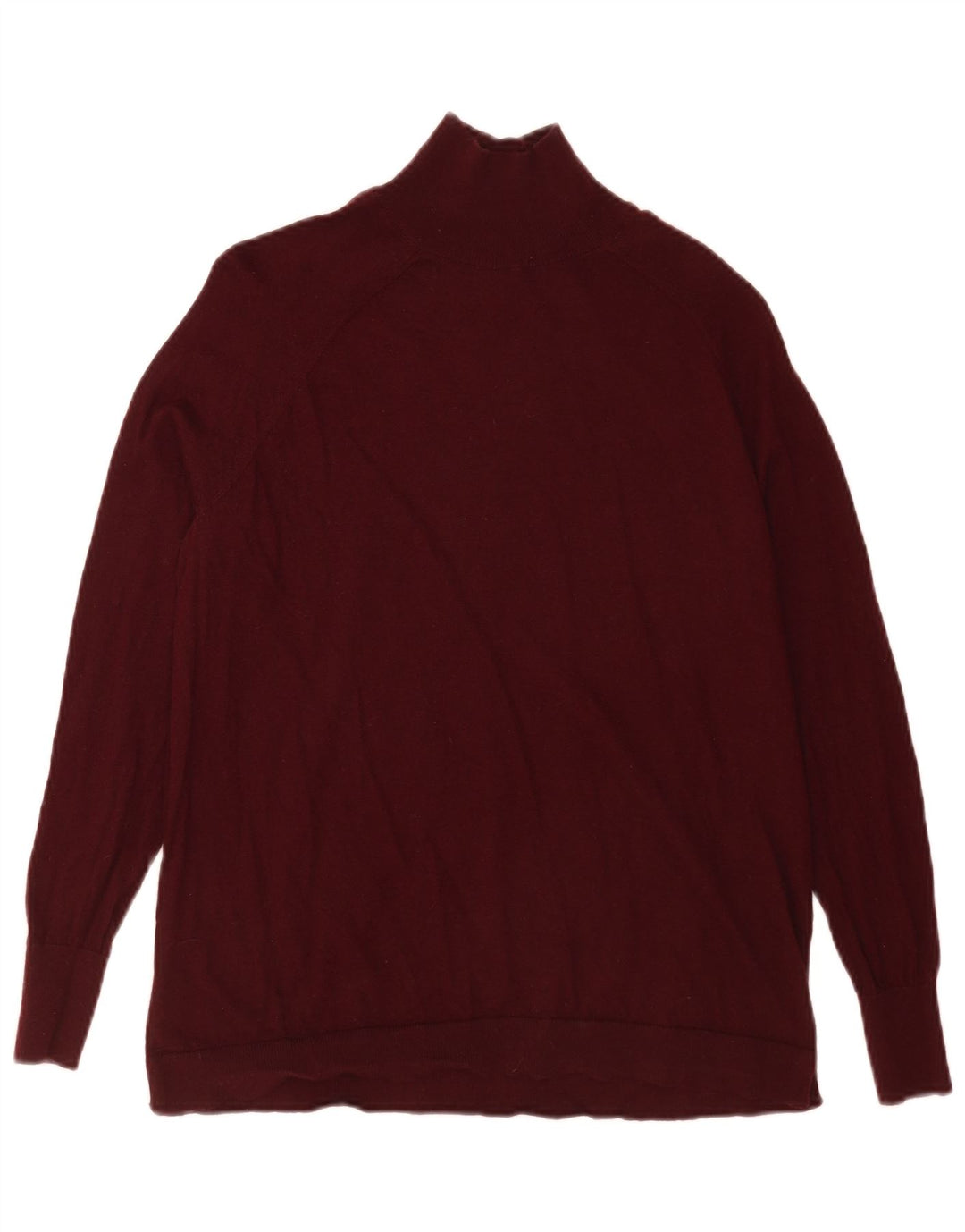 Massimo Dutti Mens Turtle Neck Jumper Sweater XS Burgundy Wool
