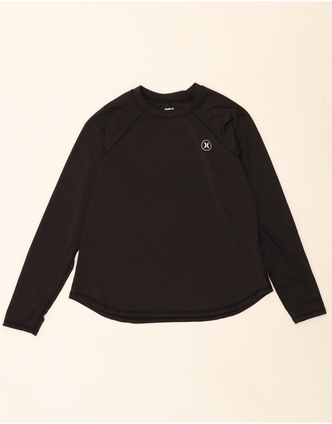 HURLEY Womens Top Long Sleeve UK 14 Large Black Polyester Vintage Hurley and Second-Hand Hurley from Messina Hembry 