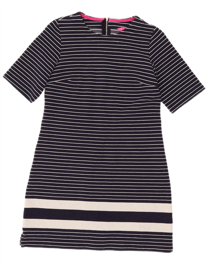 Joules Womens Basic Dress UK 12 Medium Navy Blue Striped Nautical