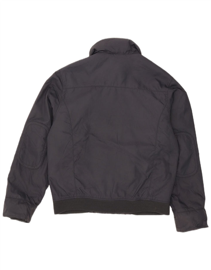 Zara Mens Hooded Padded Jacket UK 40 Large Navy Blue Nylon