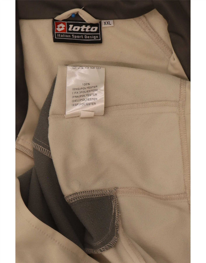 Lotto Mens Tracksuit Top Jacket 2XL Beige Colourblock Polyester