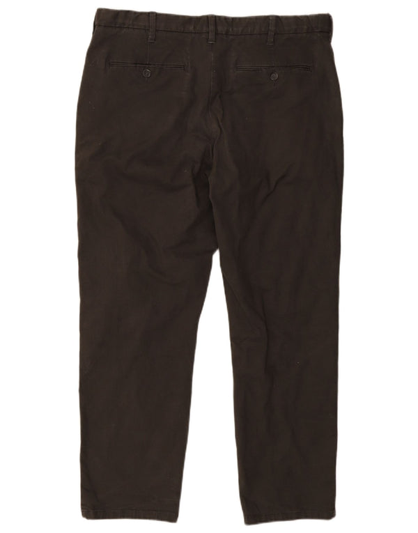 Marks & Spencer Mens Straight Chino Trousers W38 L29 Grey Cotton