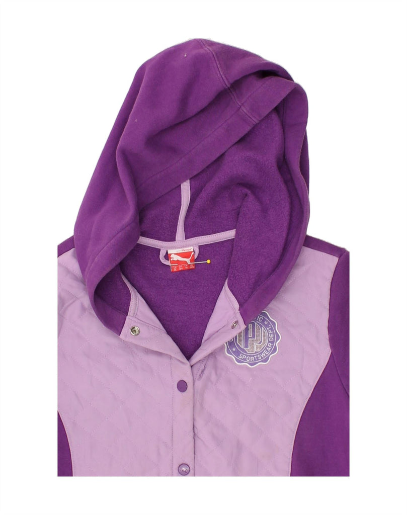 PUMA Girls Hooded Tracksuit Top Jacket 13-14 Years XL Purple Colourblock | Vintage Puma | Thrift | Second-Hand Puma | Used Clothing | Messina Hembry 