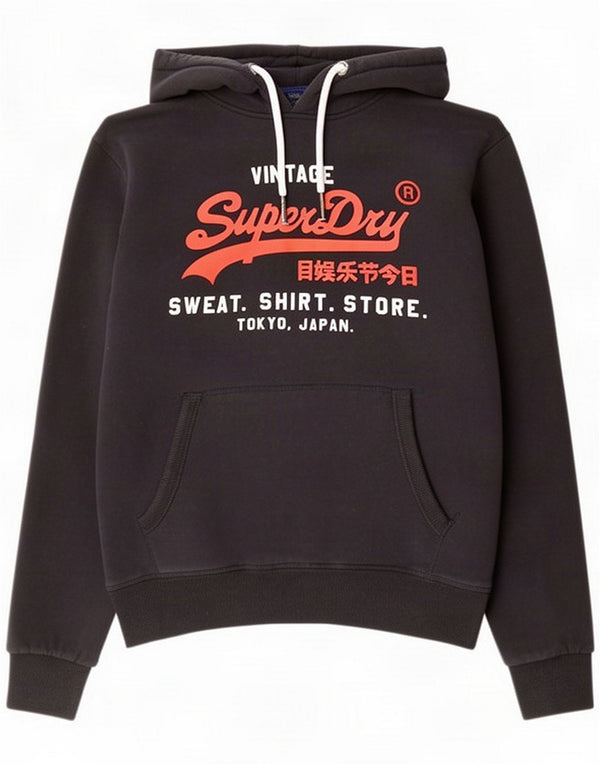 Superdry Mens Graphic Hoodie Jumper 2XL Black Cotton