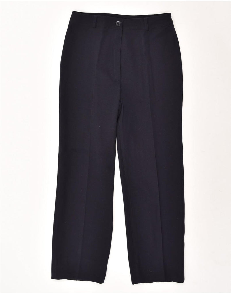 LES COPAINS Womens Straight Casual Trousers W28 L27 Navy Blue Wool | Vintage Les Copains | Thrift | Second-Hand Les Copains | Used Clothing | Messina Hembry 