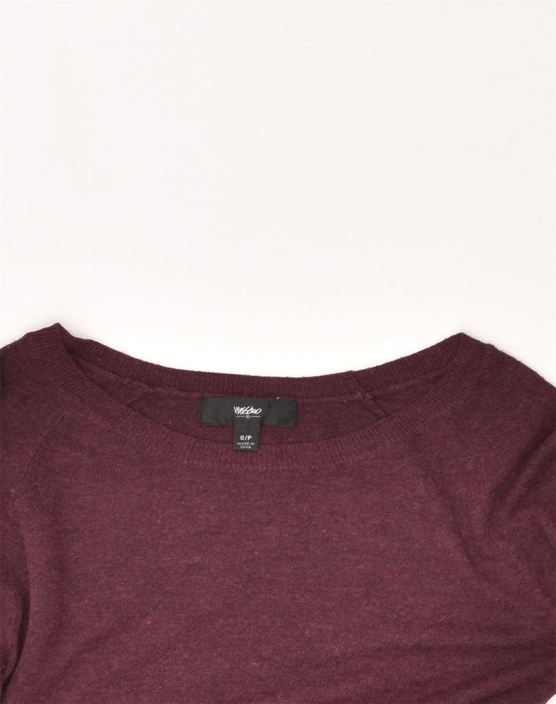 MOSSIMO Womens Boat Neck Jumper Sweater UK 10 Small Maroon Cotton | Vintage Mossimo | Thrift | Second-Hand Mossimo | Used Clothing | Messina Hembry 