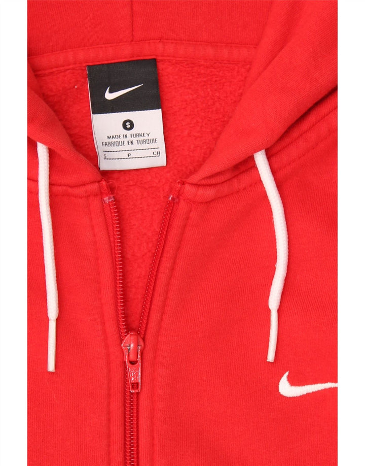 NIKE Mens Zip Hoodie Sweater Small Red Cotton Vintage Nike and Second-Hand Nike from Messina Hembry 