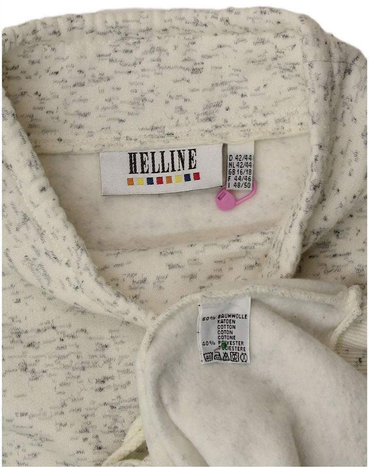 HELLINE Womens Sweatshirt Jumper UK 16/18 XL White Flecked Cotton
