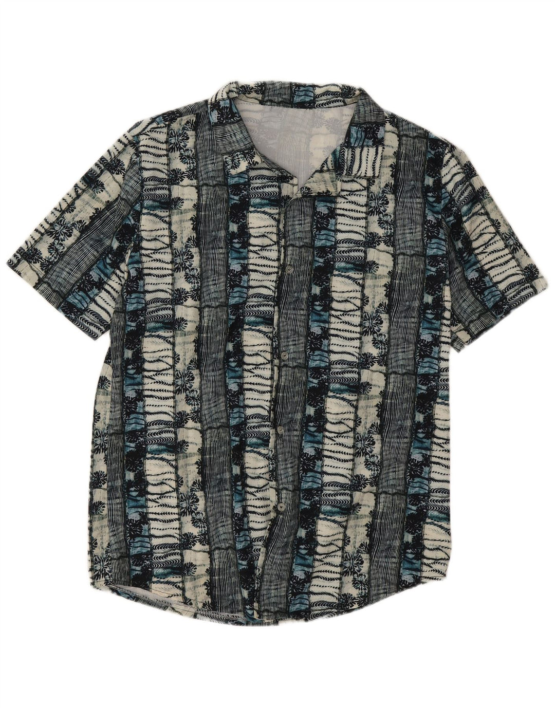 Vintage Mens Short Sleeve Shirt Large Multicoloured Floral