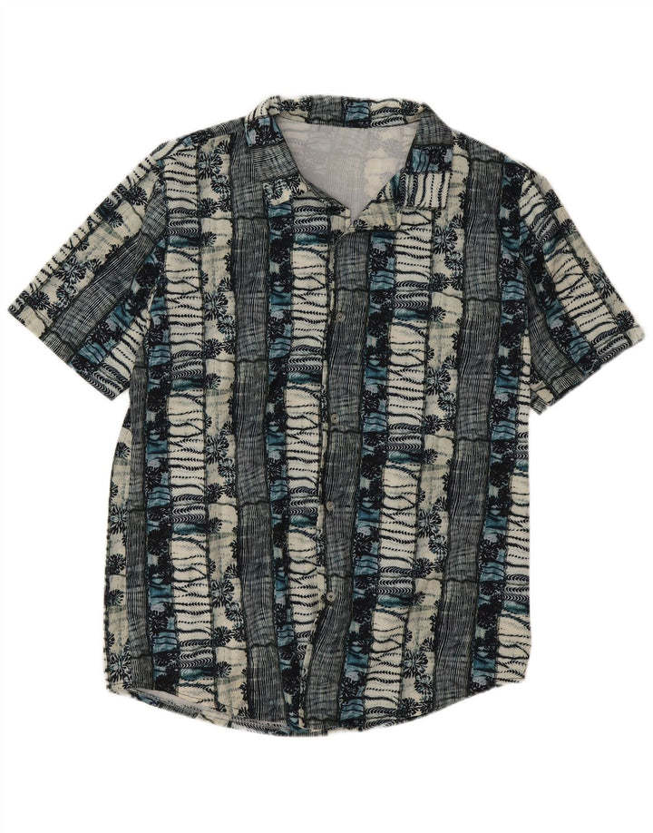 Vintage Mens Short Sleeve Shirt Large Multicoloured Floral