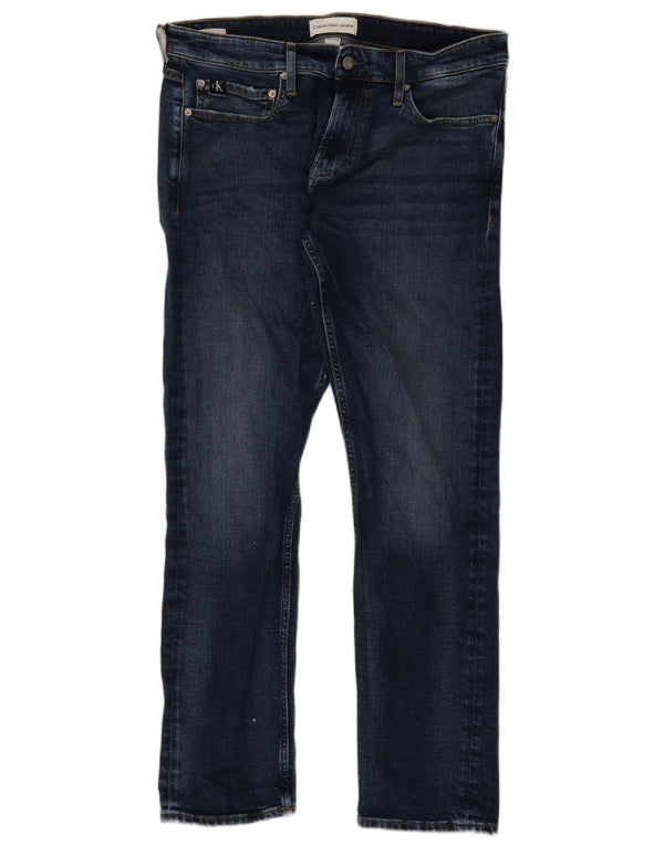 Calvin Klein Mens Slim Jeans W34 L32 Blue Cotton