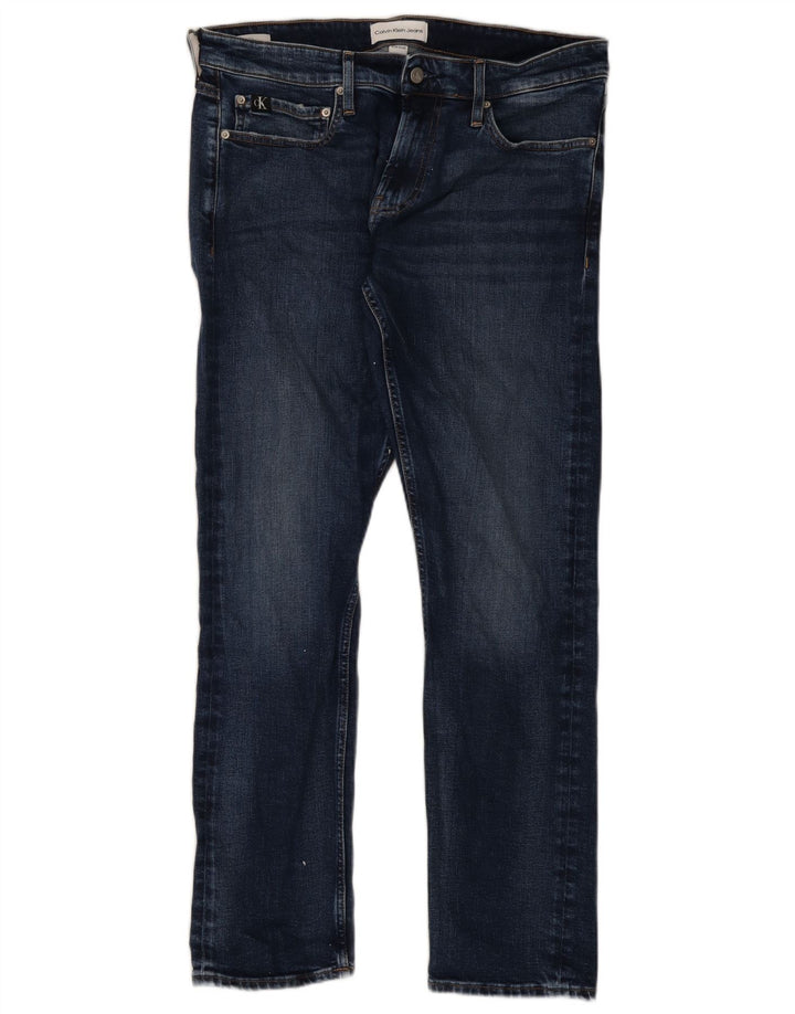 Calvin Klein Mens Slim Jeans W34 L32 Blue Cotton