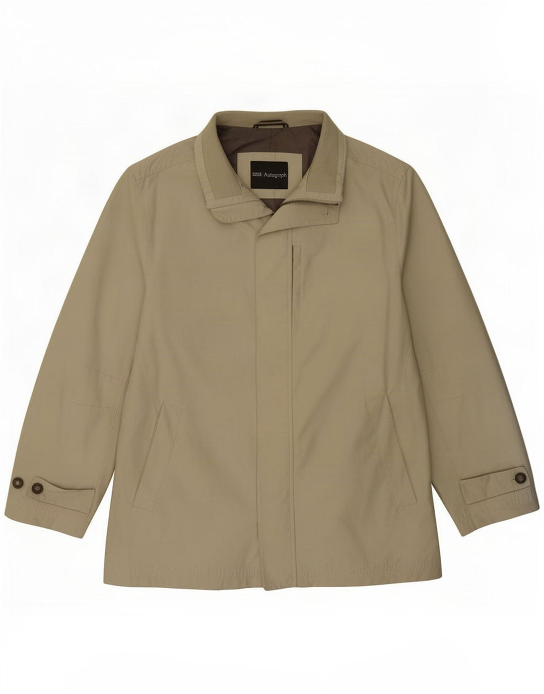 Marks & Spencer Mens Bomber Jacket UK 40 Large Khaki Cotton