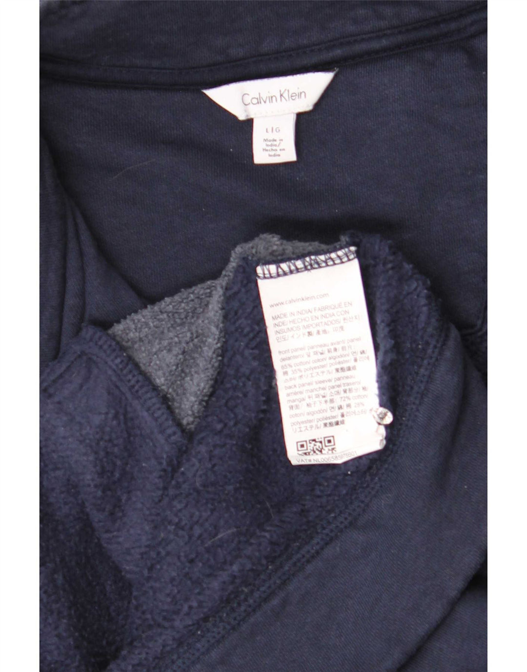 Calvin Klein Mens Tracksuit Top Jacket Large Navy Blue Cotton