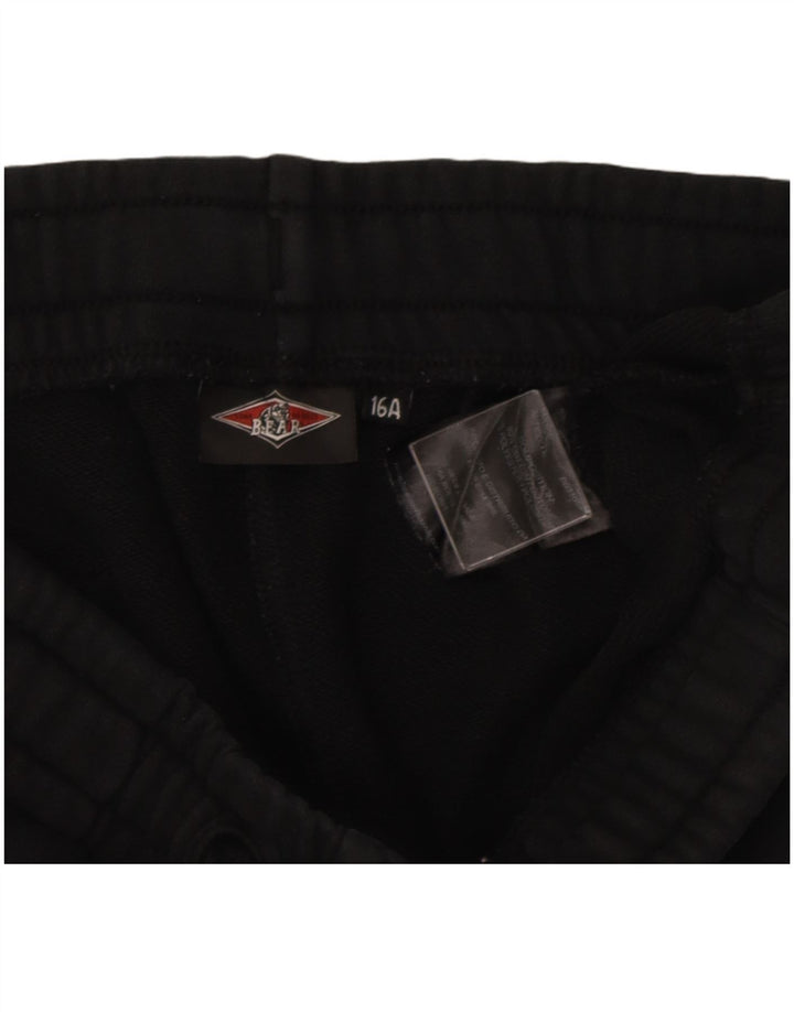 Bear Boys Cargo Tracksuit Trousers Joggers 15-16 Years Black Cotton