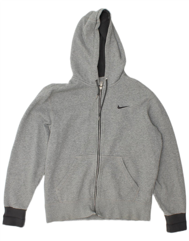 Nike Mens Zip Hoodie Sweater Medium Grey Flecked Cotton