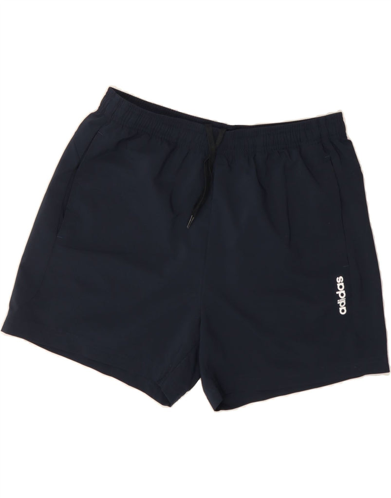 ADIDAS Mens Sport Shorts Large  Navy Blue Polyester Vintage Adidas and Second-Hand Adidas from Messina Hembry 