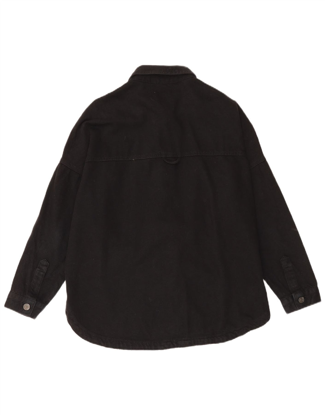 ZARA Womens Oversized Denim Shirt UK 10 Small Black Cotton