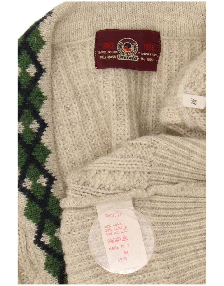 Invicta Mens Loose Fit Cardigan Sweater Medium Grey Wool