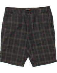 QUIKSILVER Mens Chino Shorts W32 Medium  Grey Check Polyester