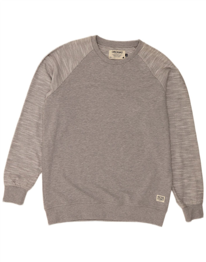 Jack & Jones Mens Sweatshirt Jumper XL Grey Flecked Polyester