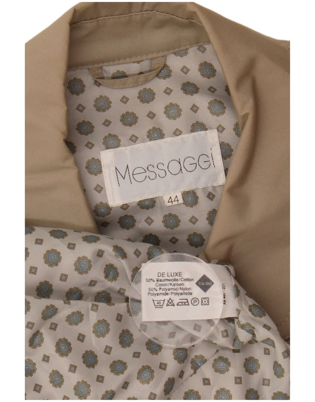 Vintage Womens Oversized Raincoat EU 44 XL Beige Cotton