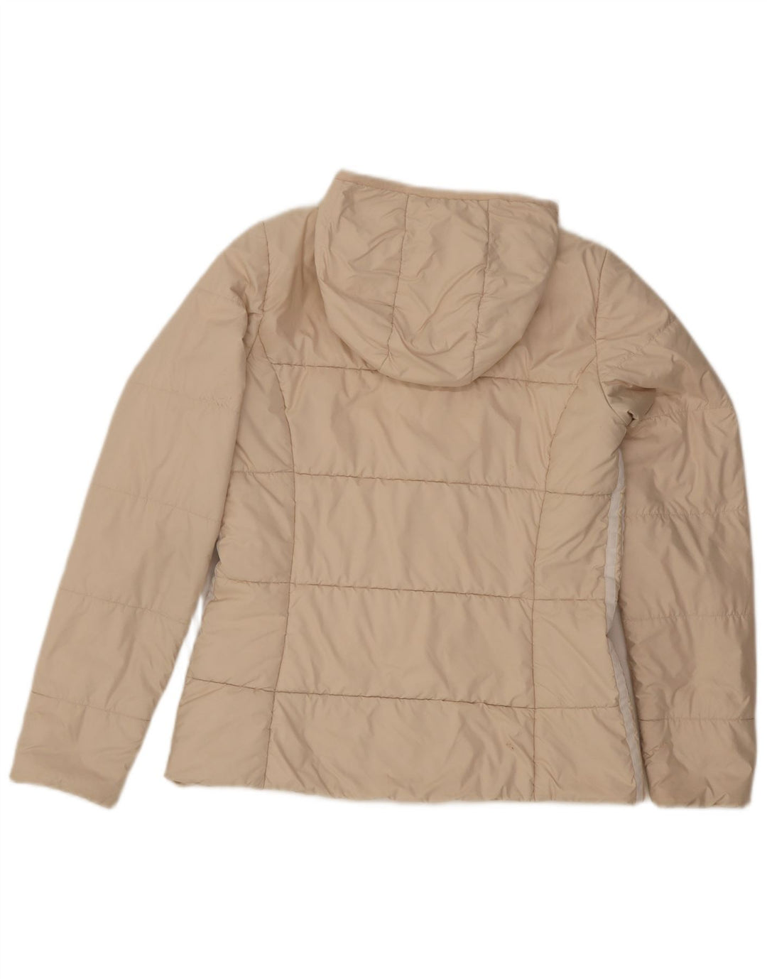 Adidas Womens Hooded Padded Jacket UK 14 Medium  Off White Polyester