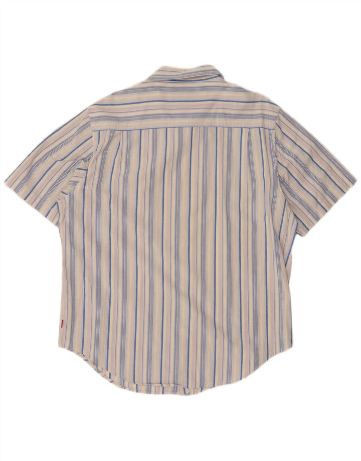 LEVI'S Mens Short Sleeve Shirt XL Multicoloured Striped Cotton