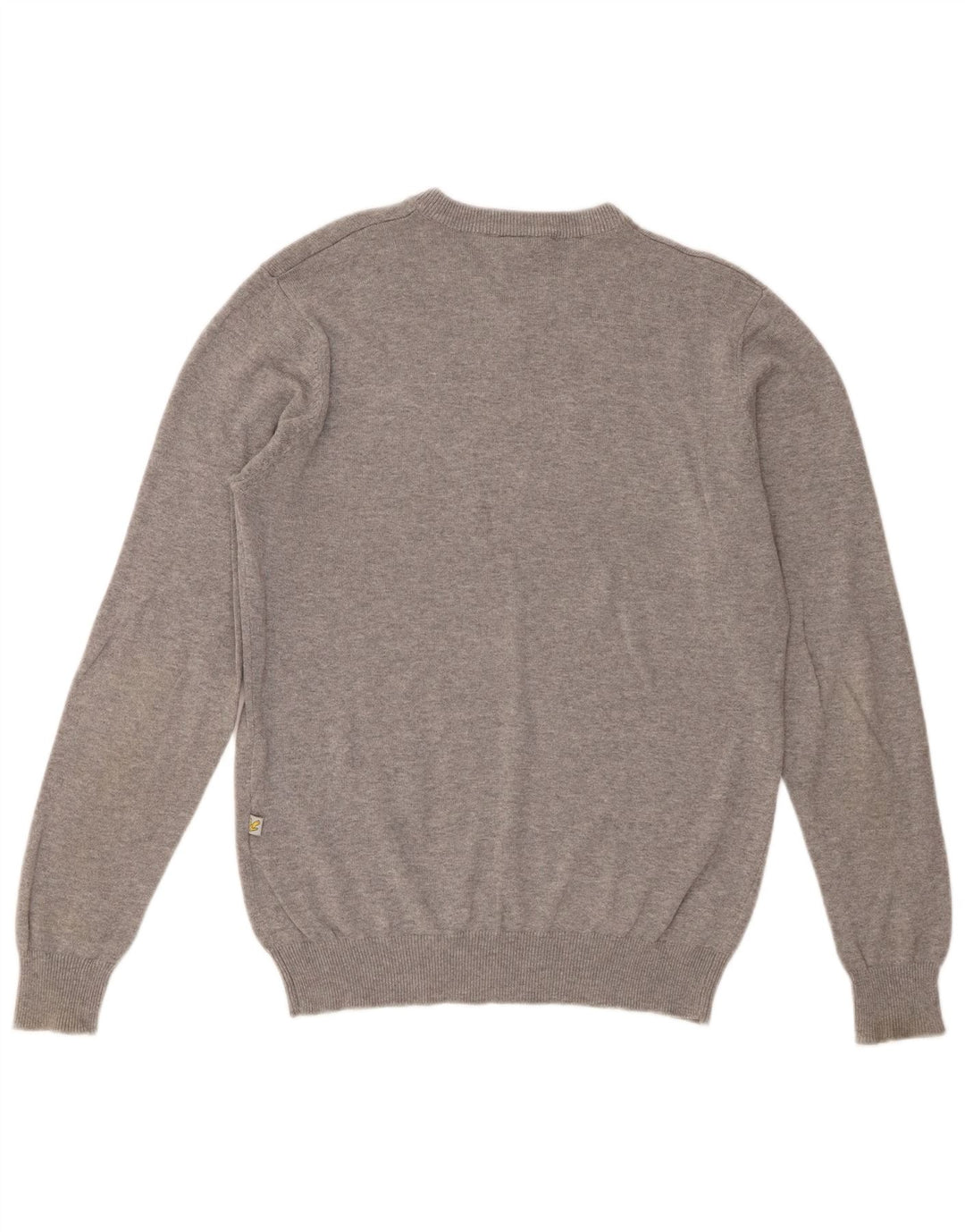 Lyle & Scott Mens V-Neck Jumper Sweater Medium Grey Cotton