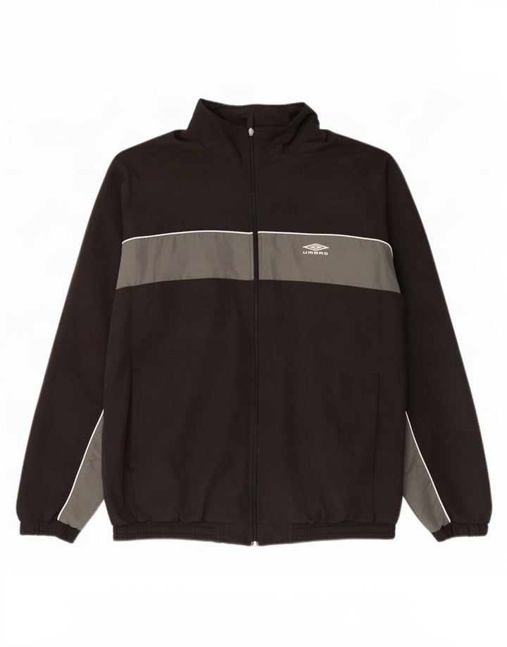 Umbro Mens Tracksuit Top Jacket XL Black Colourblock Polyester