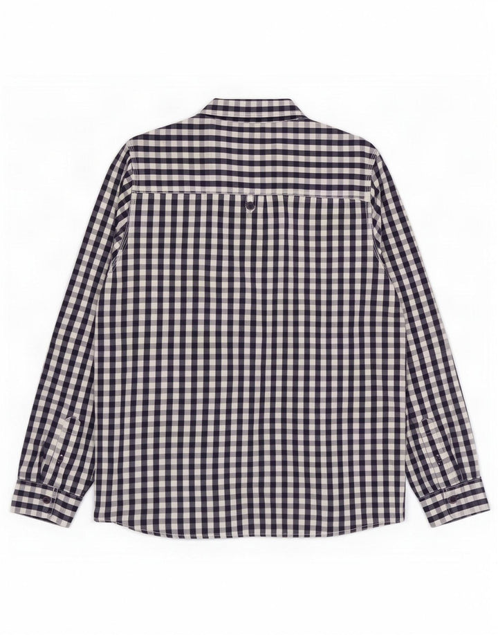 Weird Fish Mens Shirt XL Navy Blue Gingham Cotton