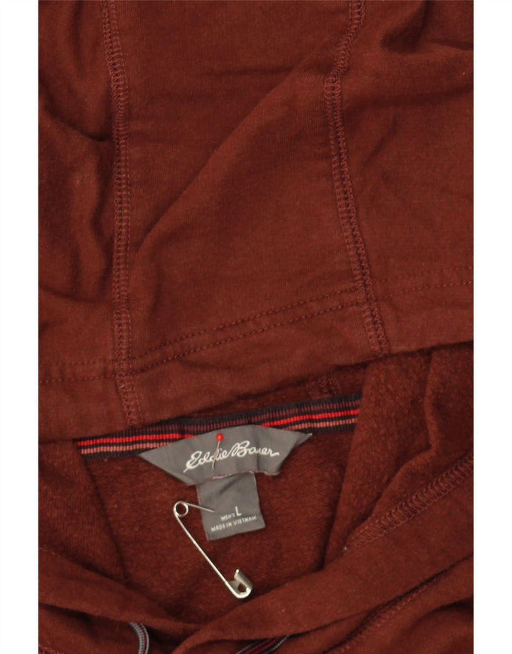 EDDIE BAUER Mens Hoodie Jumper Large Brown Cotton Vintage Eddie Bauer and Second-Hand Eddie Bauer from Messina Hembry 