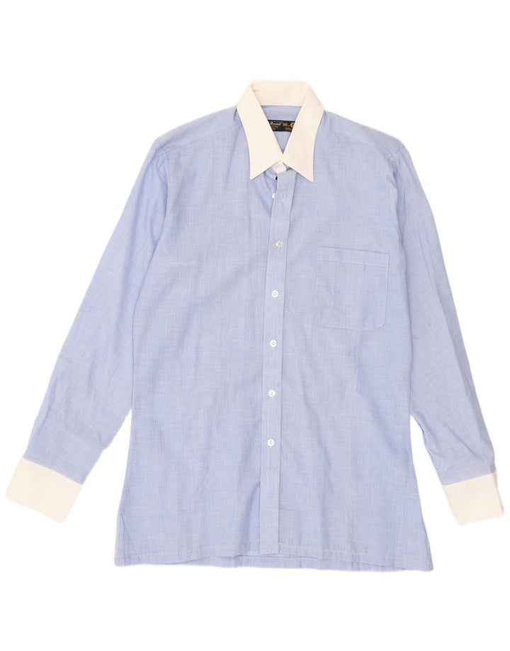 St. Bernard Mens Shirt Size 15 38 Medium Blue Polyester