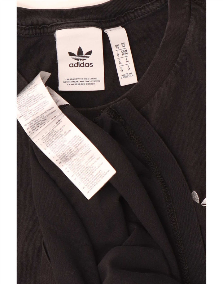 Adidas Mens T-Shirt Top Medium Black Cotton
