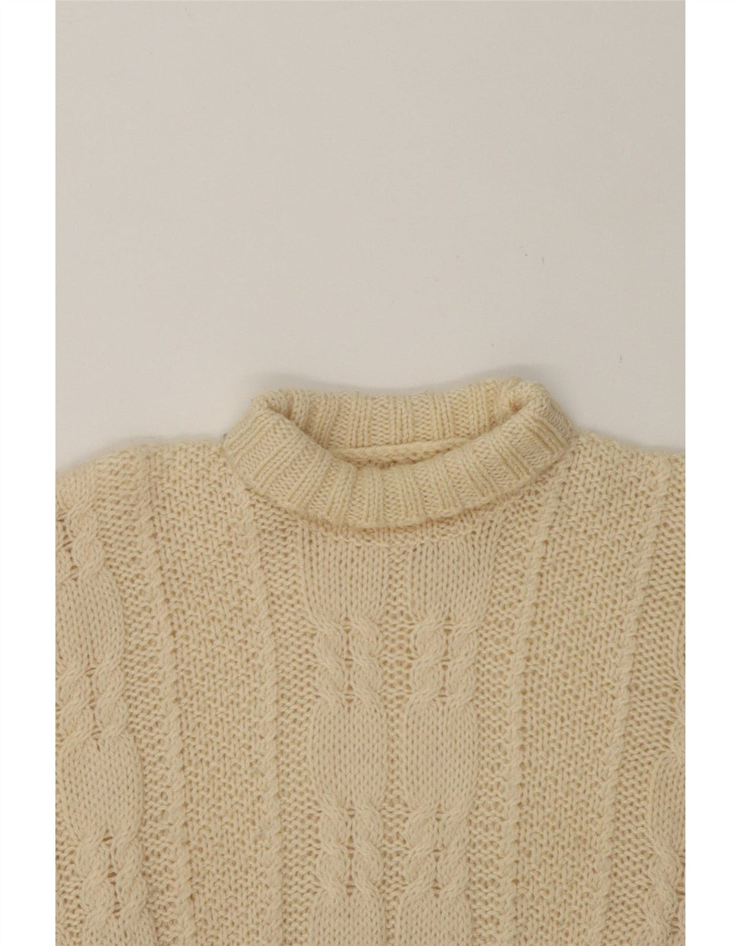 VINTAGE Womens Roll Neck Jumper Sweater UK 16 Large Off White Vintage Vintage and Second-Hand Vintage from Messina Hembry 