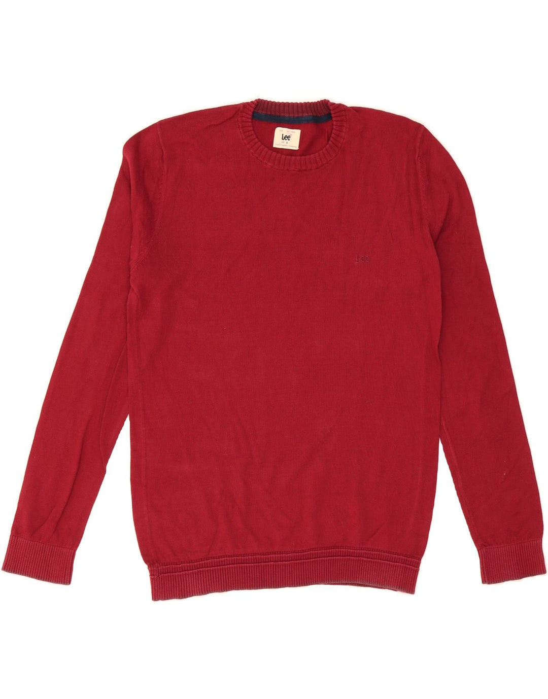 LEE Mens Crew Neck Jumper Sweater Small Burgundy Vintage Lee and Second-Hand Lee from Messina Hembry 