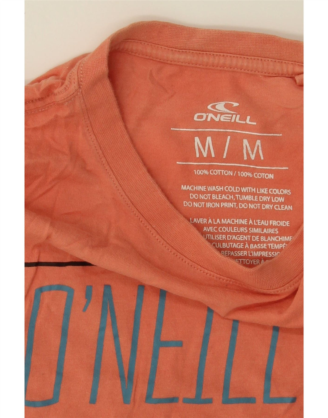 O'NEILL Mens Graphic T-Shirt Top Medium Orange Cotton Vintage O'Neill and Second-Hand O'Neill from Messina Hembry 