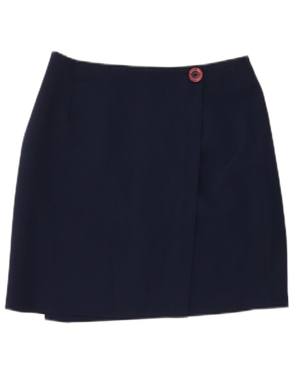 Vintage Womens Mini Wrap Skirt W26 Small Navy Blue