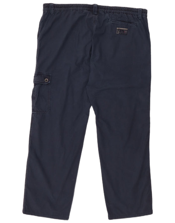 Think Pink Mens Straight Cargo Trousers W42 L31 Navy Blue Cotton