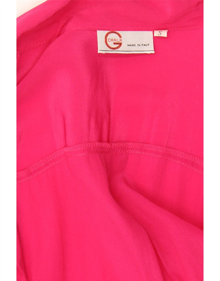 Vintage Womens Oversized Shirt Blouse UK 10 Small Pink