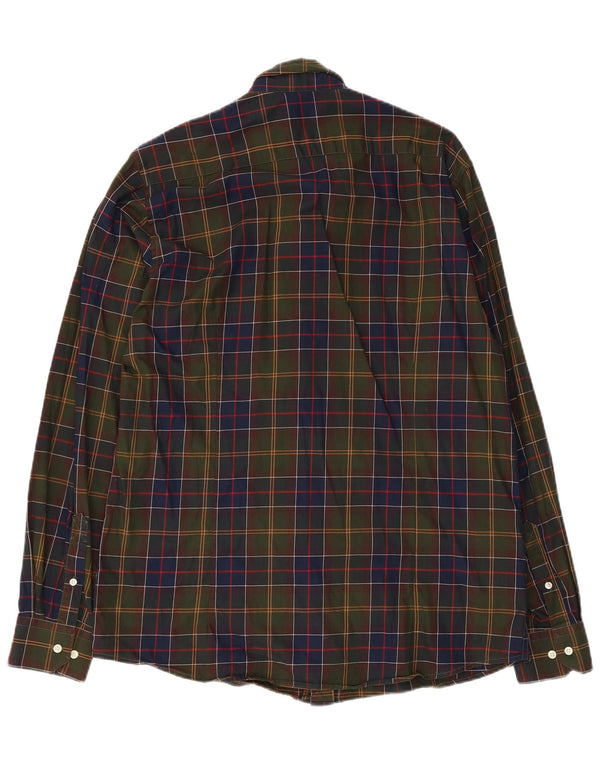 Barbour Mens Tailored Fit Tailored Fit Shirt Large Khaki Check Cotton
