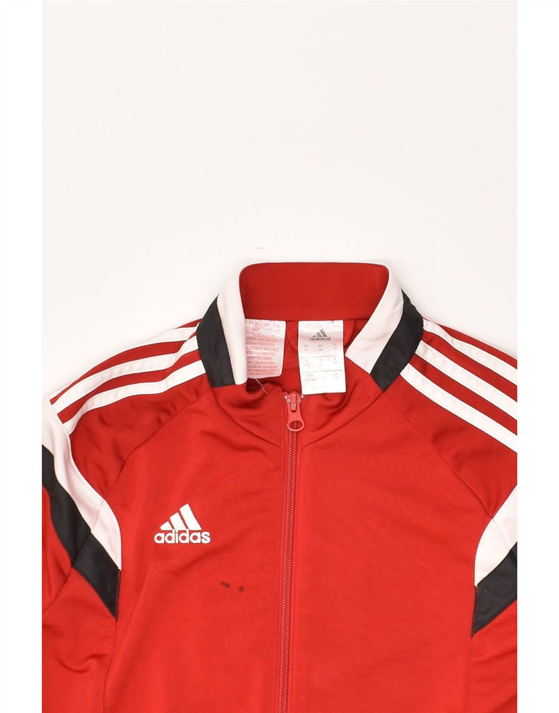 ADIDAS Boys Tracksuit Top Jacket 11-12 Years Red Colourblock Polyester | Vintage Adidas | Thrift | Second-Hand Adidas | Used Clothing | Messina Hembry 