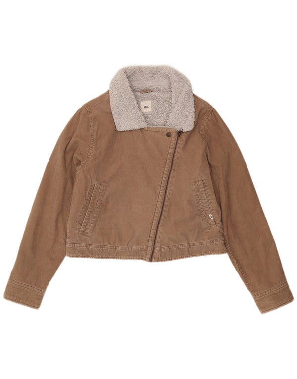 Vans Womens Corduroy Sherpa Jacket UK 16 Large Beige Colourblock Cotton