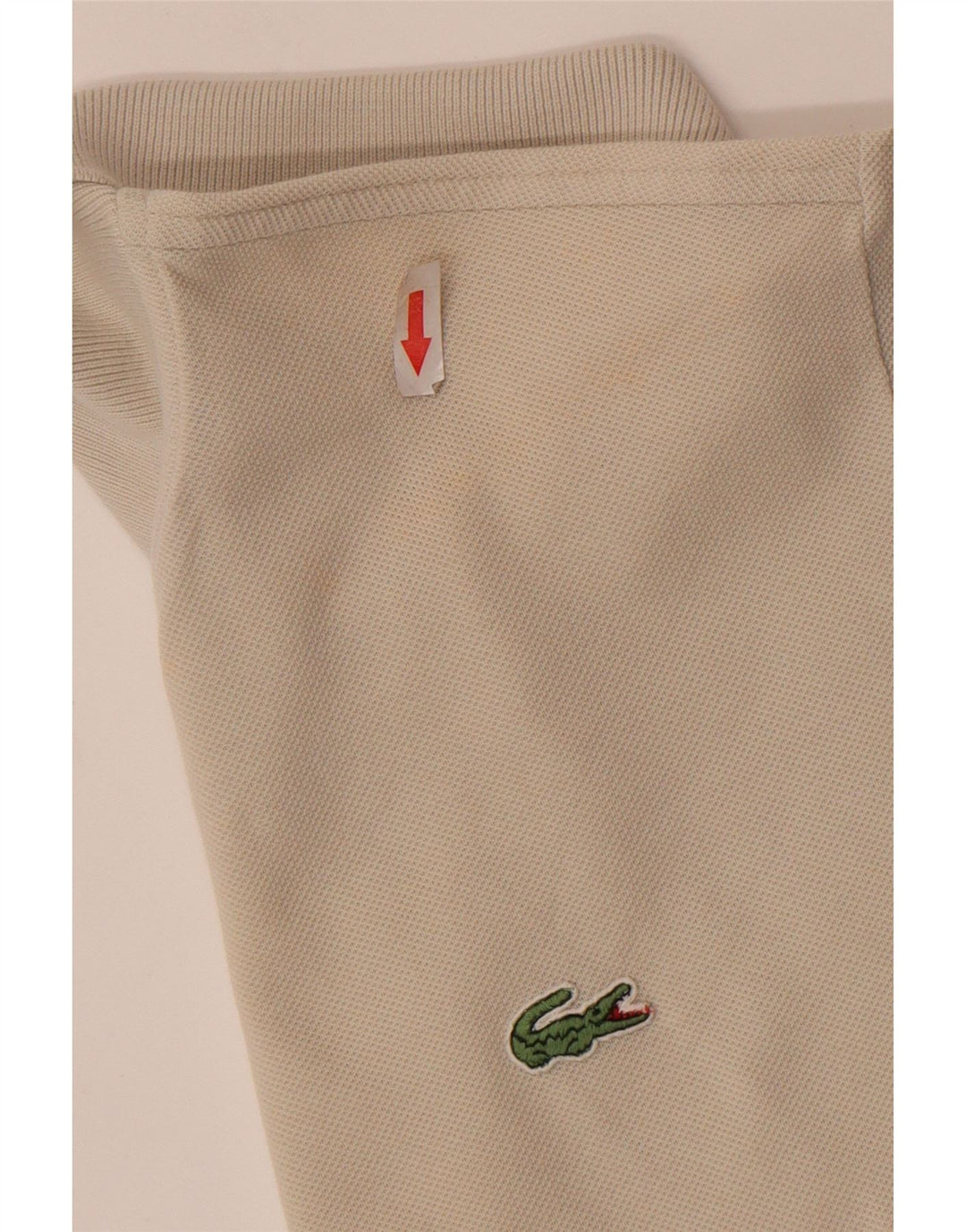 Lacoste Mens Polo Shirt Size 4 Medium Off White Cotton