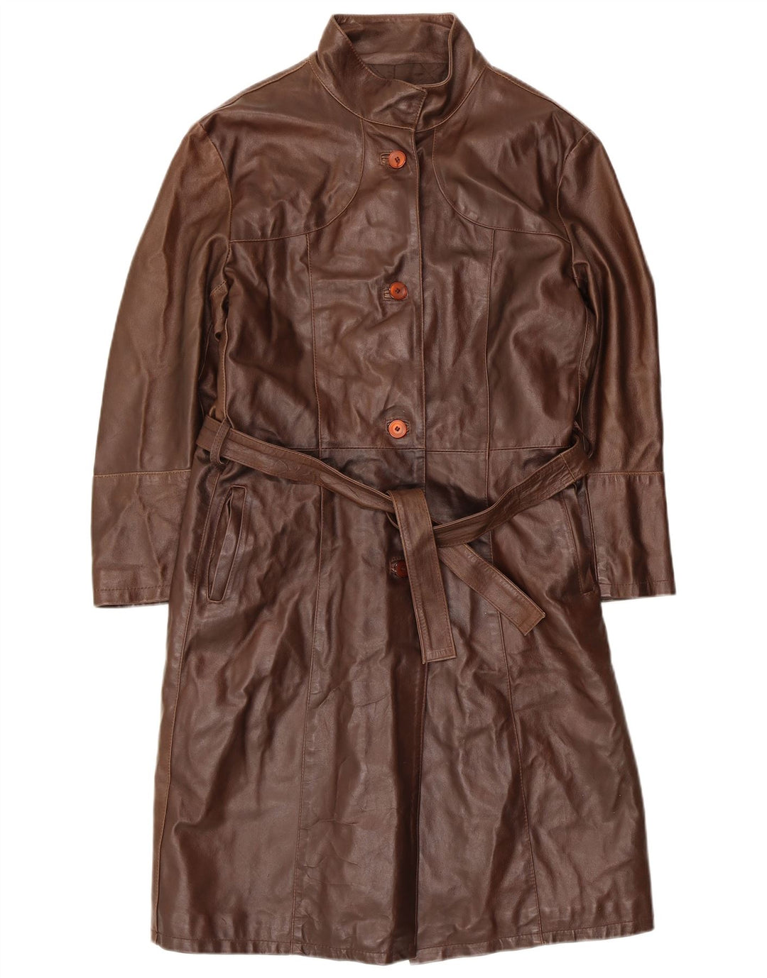 Masterpelle Womens Leather Coat IT 48 XL Brown